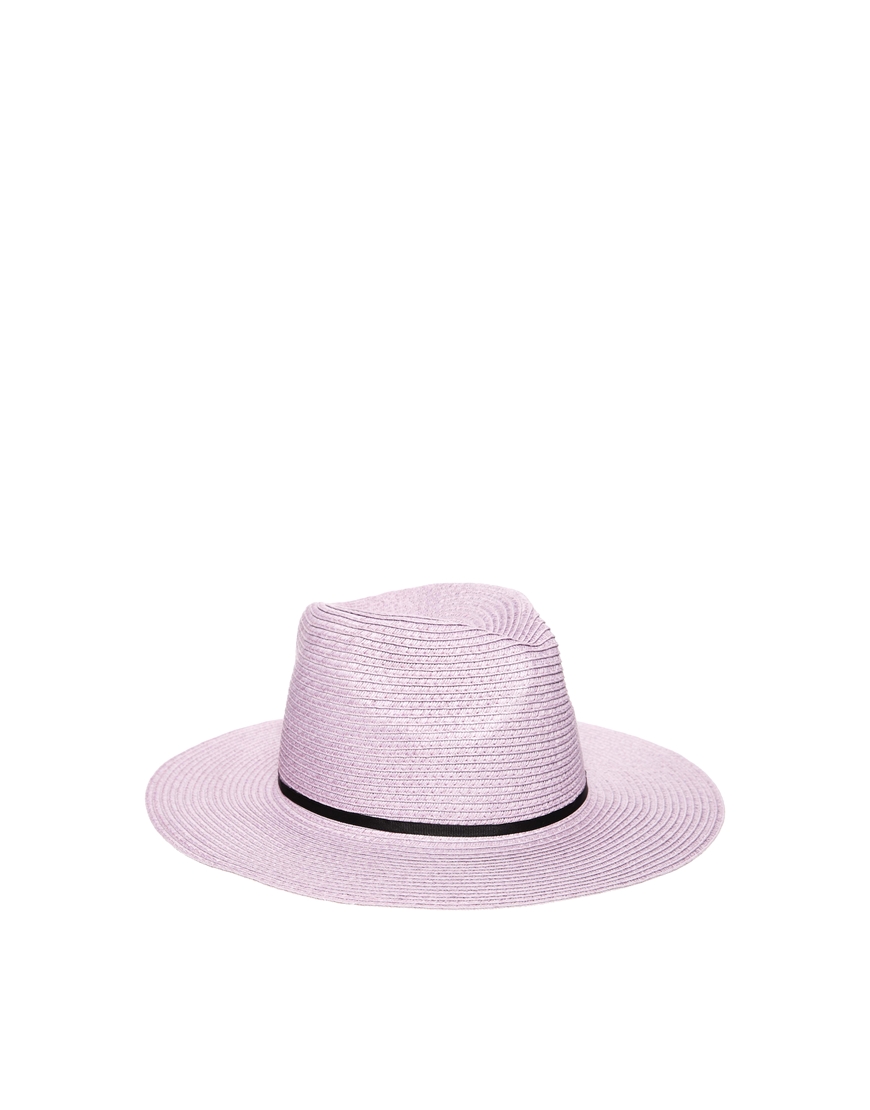 Straw Fedora Hat With Skinny Band