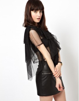 Top with Dramatic Pleated Ruffle