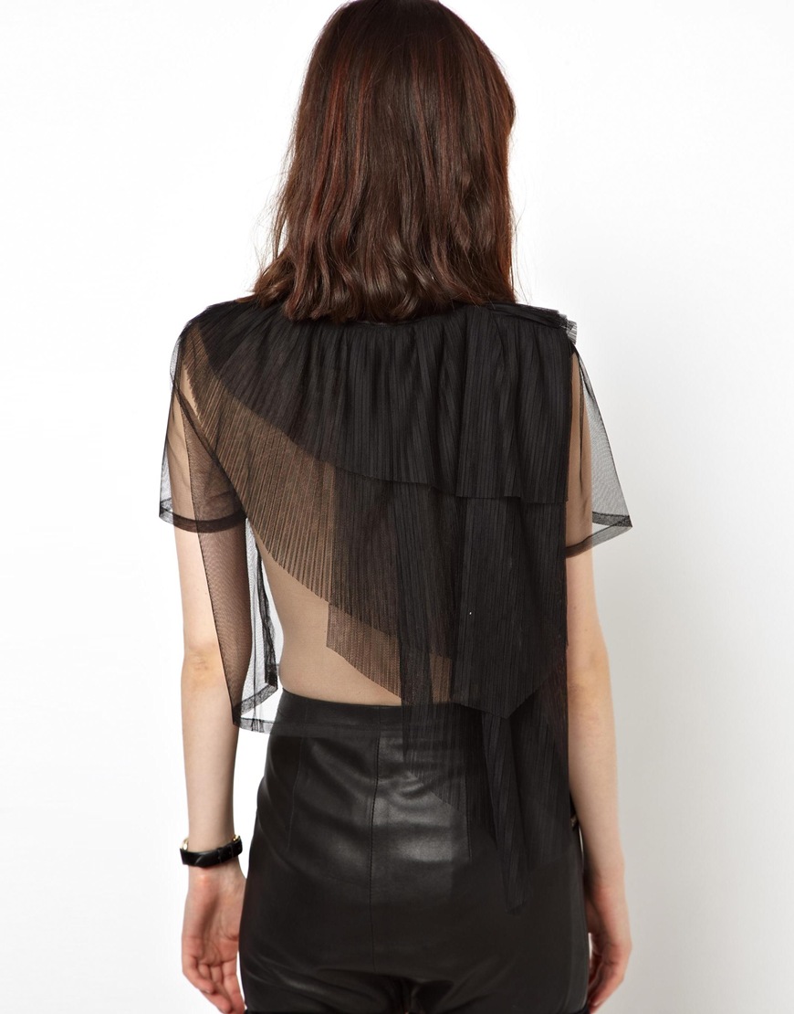 Top with Dramatic Pleated Ruffle
